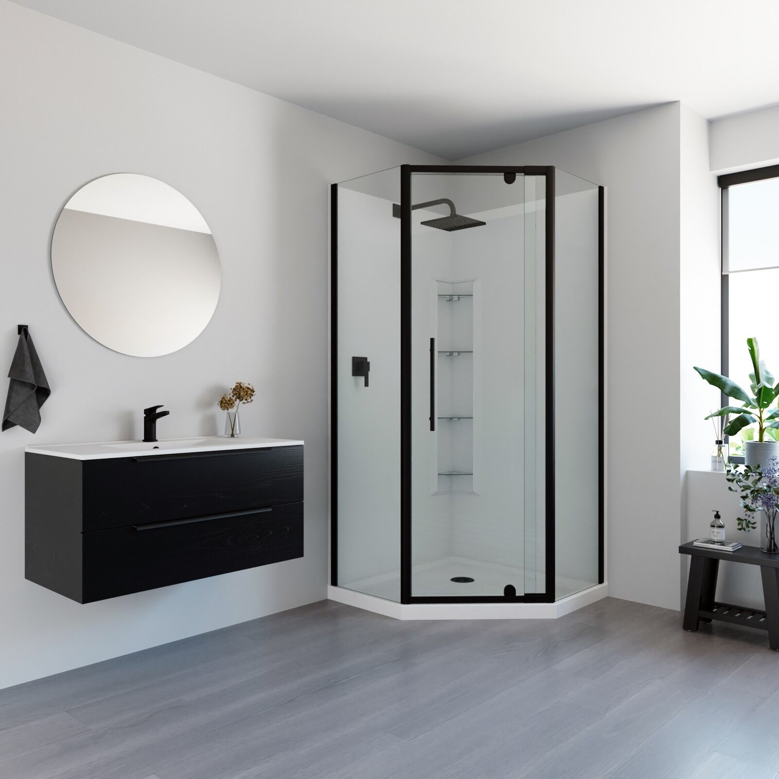 Full Shower Acrylic Neo Black - Image 2