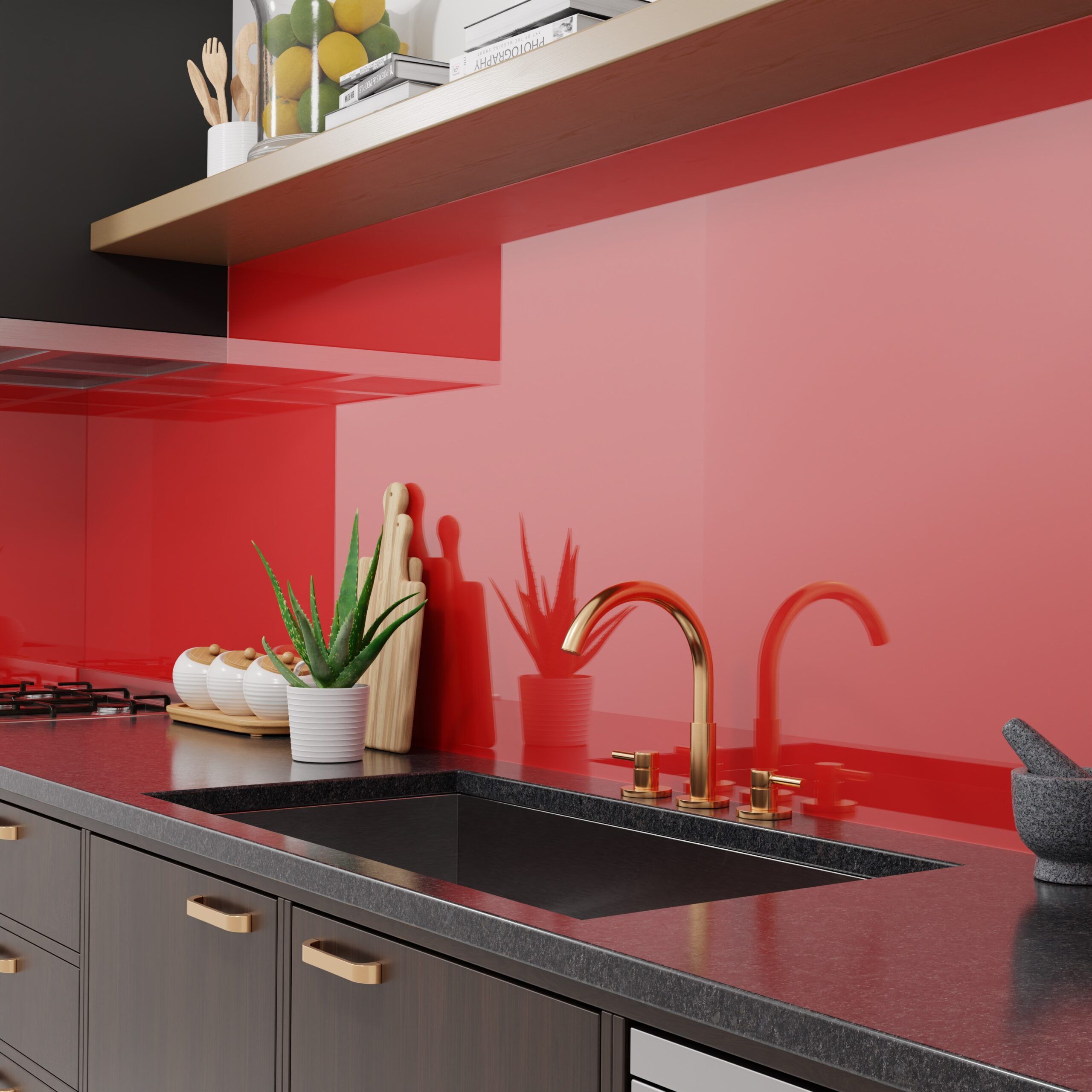 Blush Red Splashbacks