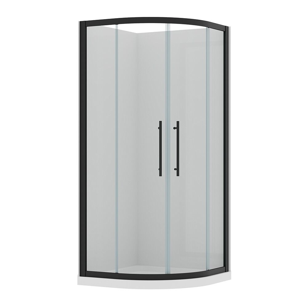 Full Shower Acrylic Curved Black