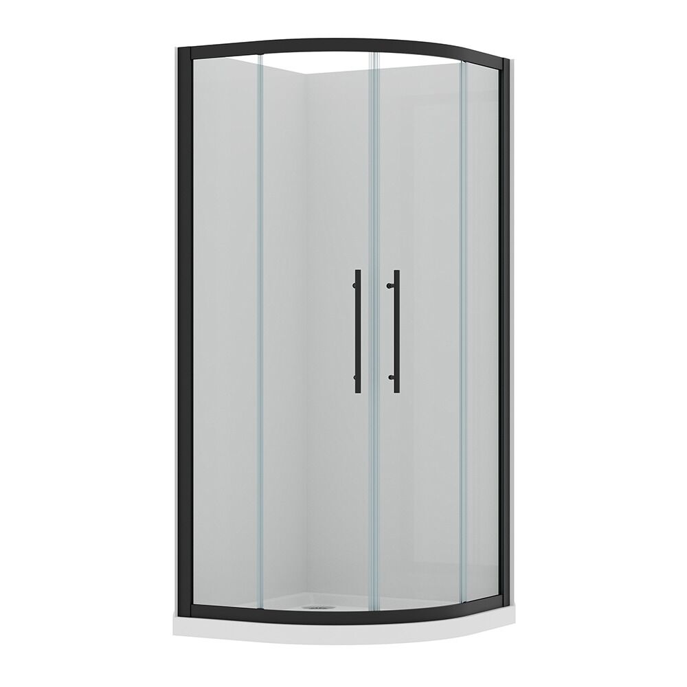 Full Shower Acrylic Curved Black - Image 5