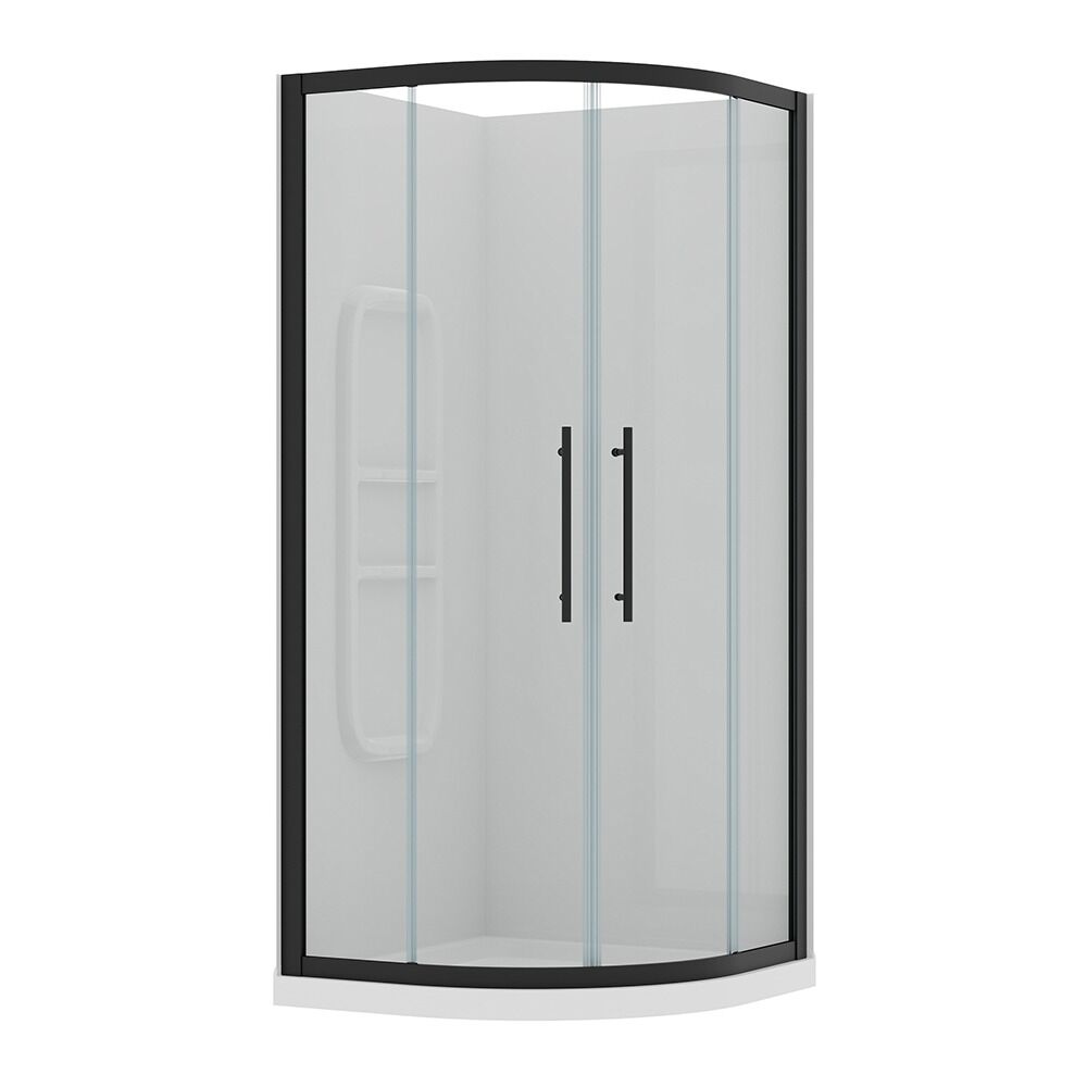 Full Shower Acrylic Curved Black - Image 6