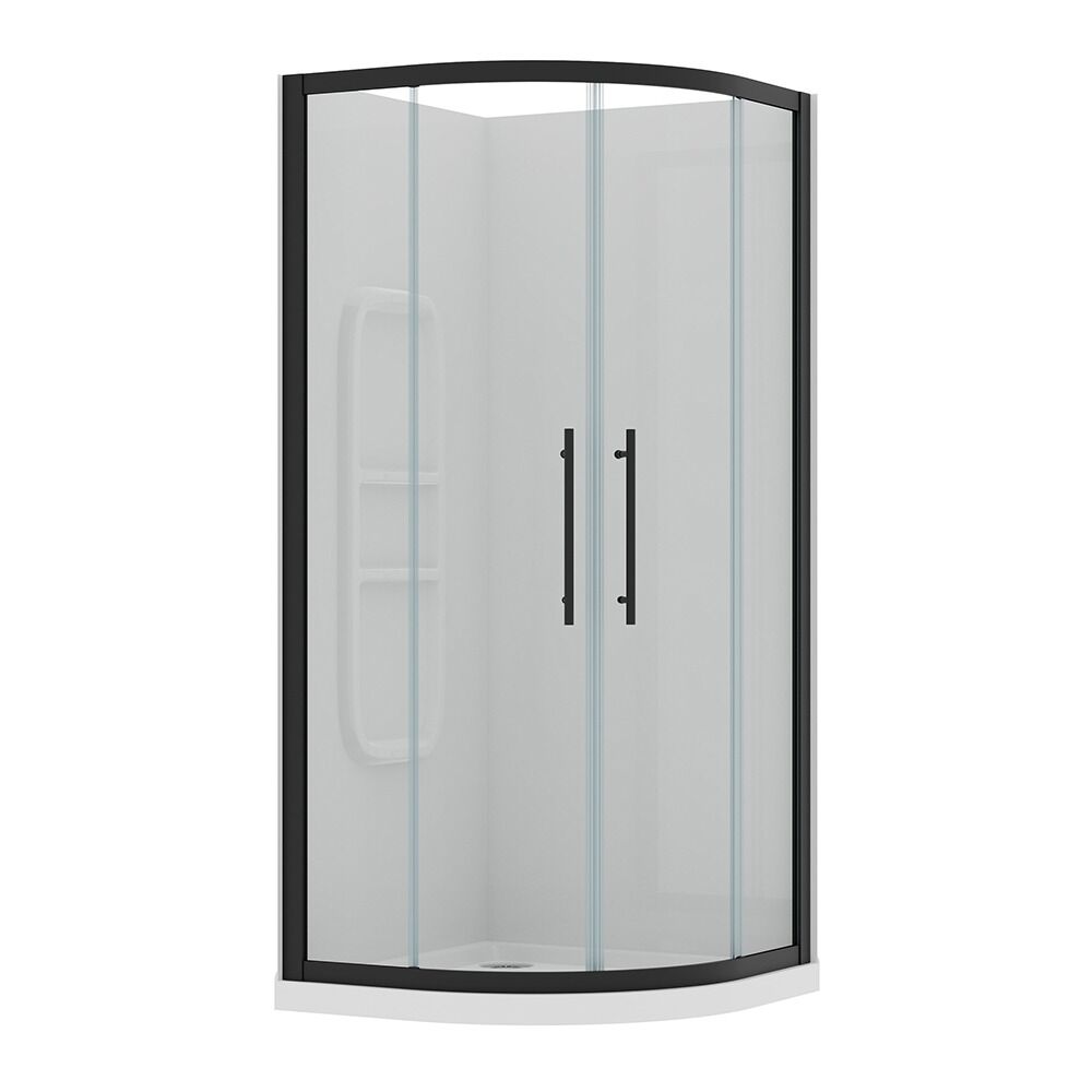 Full Shower Acrylic Curved Black - Image 2