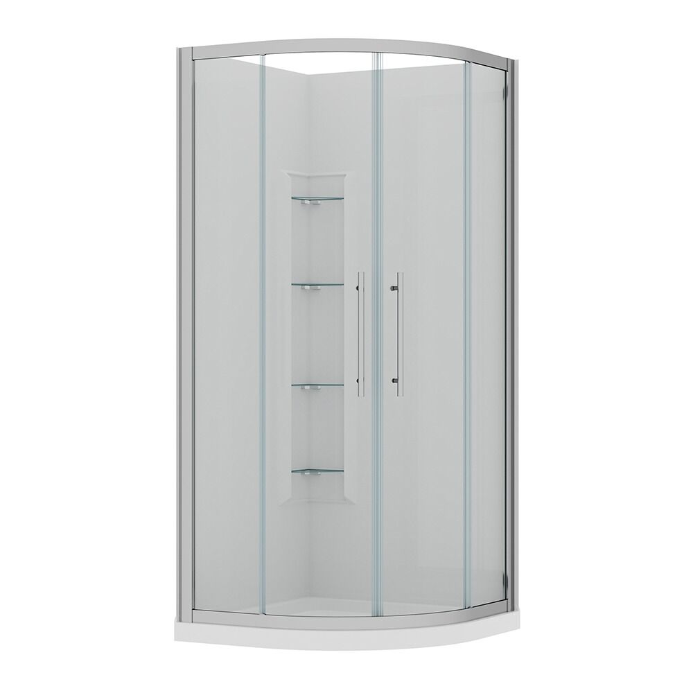 Full Shower Acrylic Curved Chrome - Image 6
