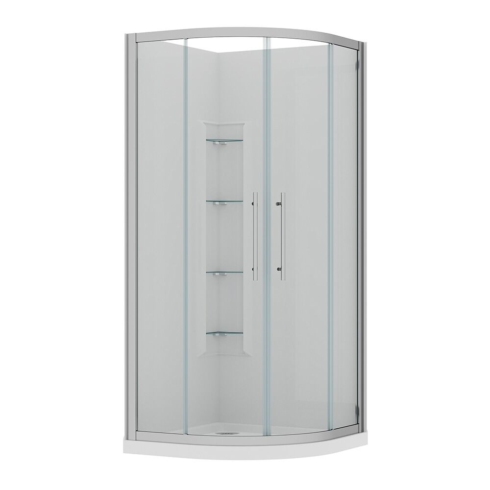 Full Shower Acrylic Curved Chrome - Image 2