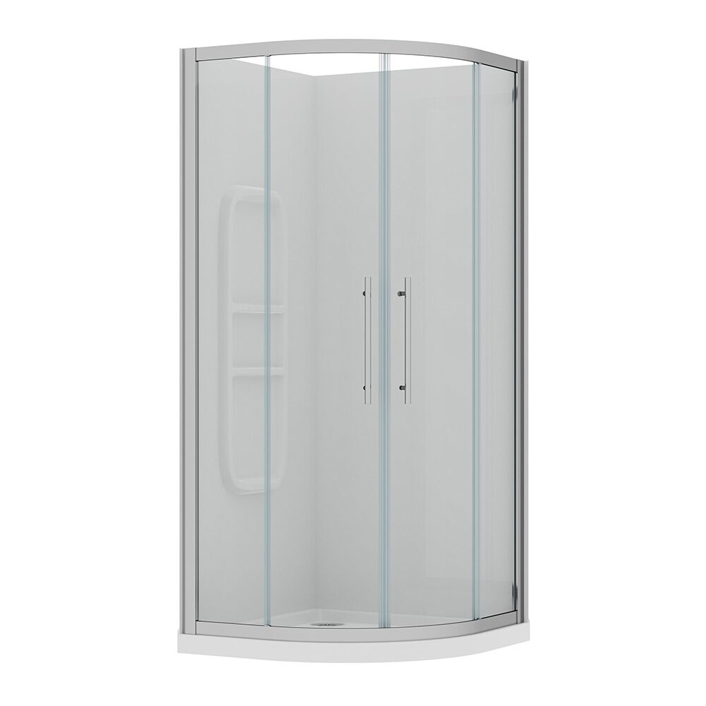 Full Shower Acrylic Curved Chrome